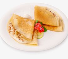 Блины с грушей и карамелью 