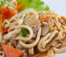 Кальмар жареный с мясом