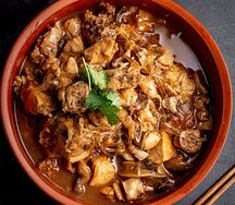 Курица с крахмальной лапшой