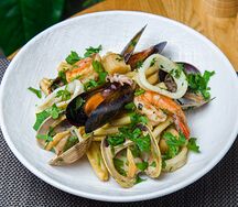 Паста казаречче с морепродуктами