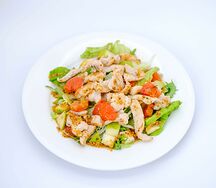 Теплый салат с индейкой