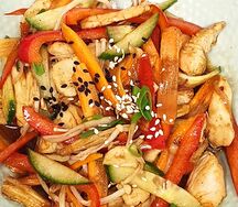 Теплый салат с грибами эноки