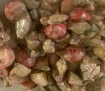 Картофель по-деревенски с курицей и грибами