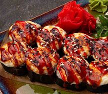 Запечённый с овощами