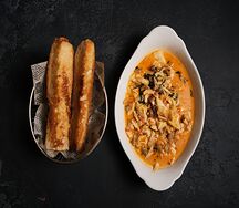 Трубач тихоокеанский с жареными грибами