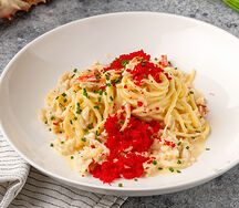 Спагетти с камчатским крабом