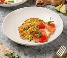 Оладьи из цукини с креветкой