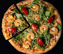 Пицца с рукколой и креветками 25 см
