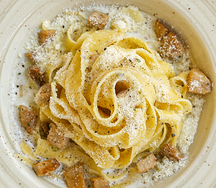 Паста с белыми грибами