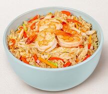 Вок с рисом и креветками