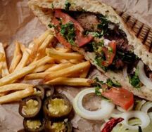Шаурма в лепешке с говядиной