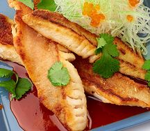 Морской окунь с соусом амазу