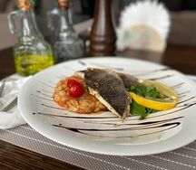 Филе рыбы с тыквенным булгуром