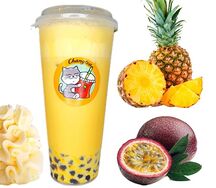 Bubble tea со вкусом маракуйи и ананаса с крем-чизом