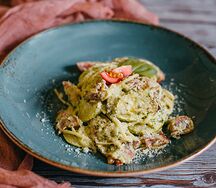 Паста Песто с беконом