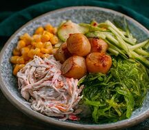 Поке с гребешком с соусом Унаги Основной