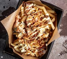 Лаффри с беконом и грибами 