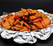 №458 Рулька с тофу на чугуне