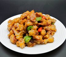 №464 Жареные баклажаны со свининой в кляре 