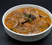 №388 Тушеные рубленые окорочка с грибами 