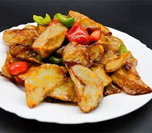 №463 Тушеные баклажаны с перцем 