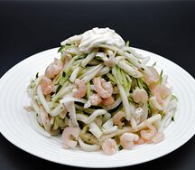 №433 Салат Кальмары с креветками под майонезом 