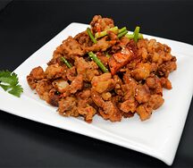 №499 Острая жареная курица кусочками с чесноком