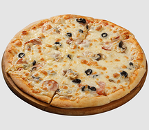 Пицца с ветчиной и грибами