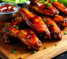 Крылья гриль под соусом (BBQ, шрирача)