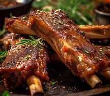 Рёбра свиные под соусом BBQ