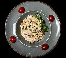 Феттуччине с беконом