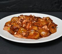 Баклажаны, жаренные со свининой