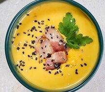 Сырный крем-суп с беконом