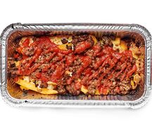 Фри с мясом и томатным соусом