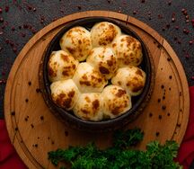Грибы на кеци с сыром