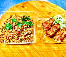 Гречка и люля из курицы