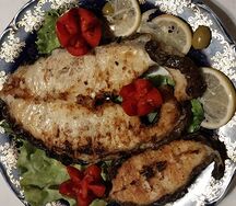 Стейк из зубатки синей на мангале