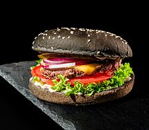 Бургер Черный принц с котлетой из сочной говядины