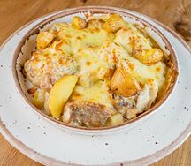 Скоблянка с белой рыбой и картофелем