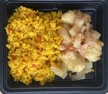 Курица с ананасами с рисом по-арабски