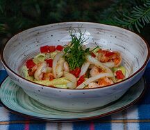Пенне со сливочным песто и морепродуктами
