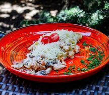Феттуччине с курицей и грибами