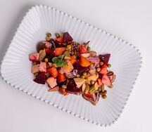 Винегрет с маринованными грибами