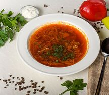 Борщ с салом