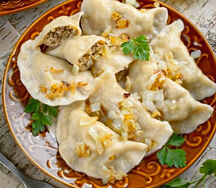 Вареники с мясом и тыквой