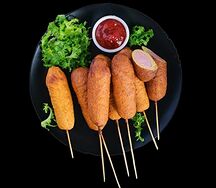 Корн-дог с сосиской и сыром