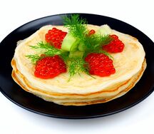 Блины с красной икрой