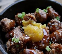 Куриные сердечки соусом манго-чили