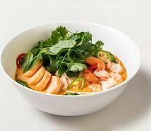 Лакса с креветками и лососем