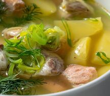 Уха по-царски из осетрины